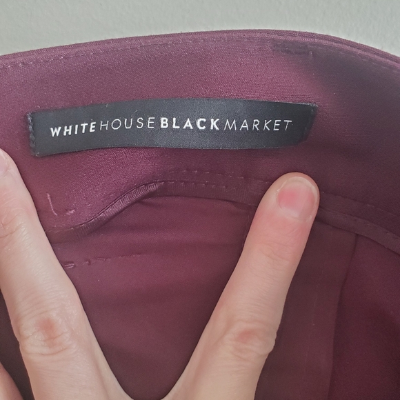 White House Black Market Slim Ankle Pant In Burgundy Maroon Size 0 - Picture 10 of 11